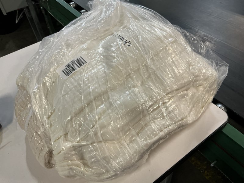 Condition photo showing Good Condition for organic ribbed cotton coverlet set, full/queen, ivory