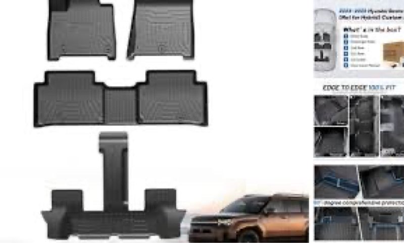 TPE All-Weather Floor Mats for Santa Fe 2024 2025 2026 (Not for Hybrid)| Custom Fit Heavy Duty Truck