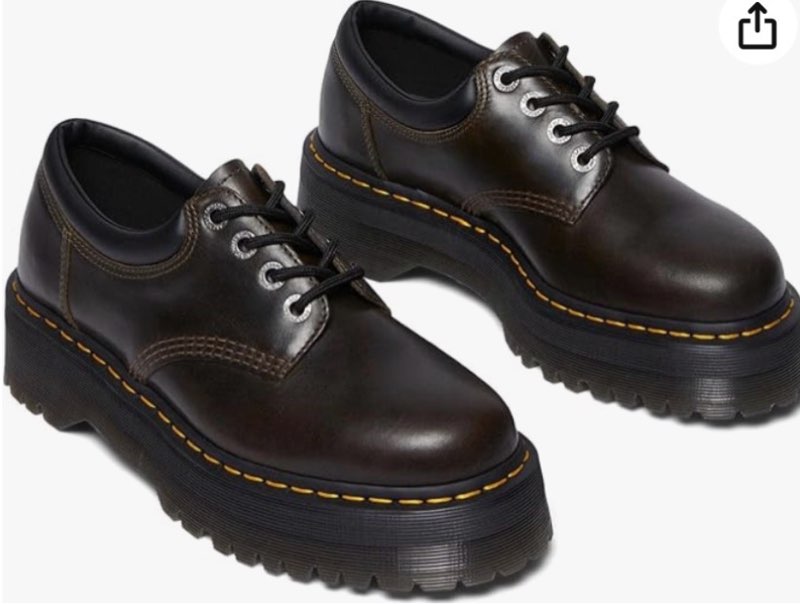 Dr. Martens Unisex-Adult  Quad Leather Platform Shoes Black Size US-5 Women’s 