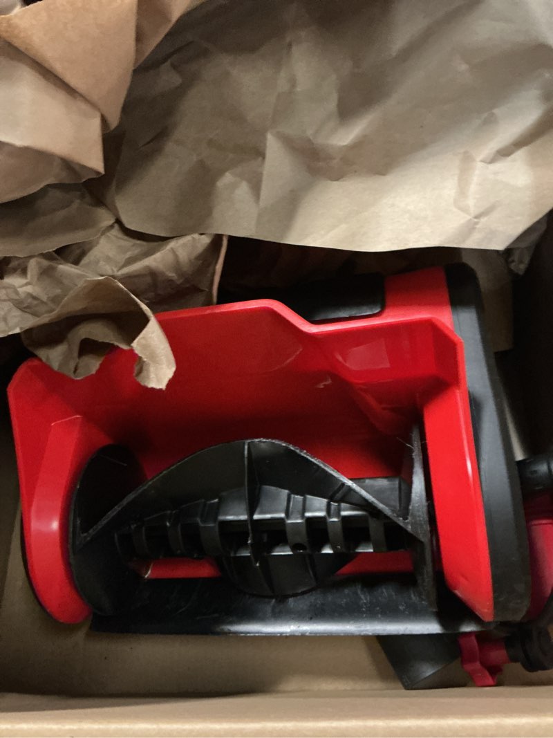 Condition photo showing As Is for MZK Cordless Snow Shovel, 20V 13-Inch Battery Powered Snow Thrower, Battery Snow Blower with Directional Plate & Adjustable Front Handle(4.0Ah Li-ion Battery & Fast Charger Included)