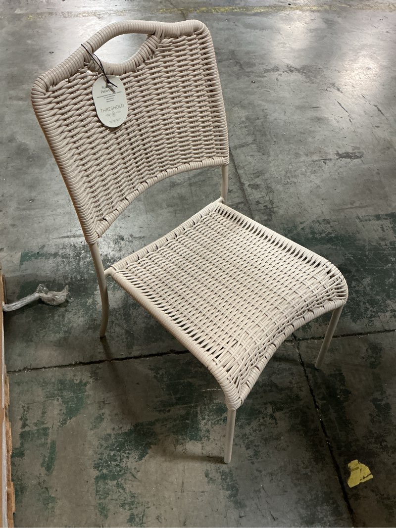 Condition photo showing New/Like New for monochromatic rope armless patio dining stack chair beige - threshold™