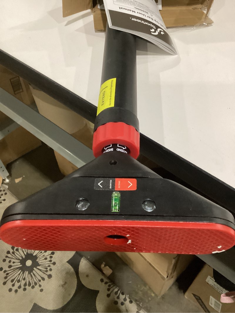 Condition photo showing As Is for pull up bar for doorway: sportneer strength training pull-up bars without screw - adjustable width locking mechanism chin up bar, thickened steel max limit 440 lbs upper body fitness pullup bars for home (black-red)