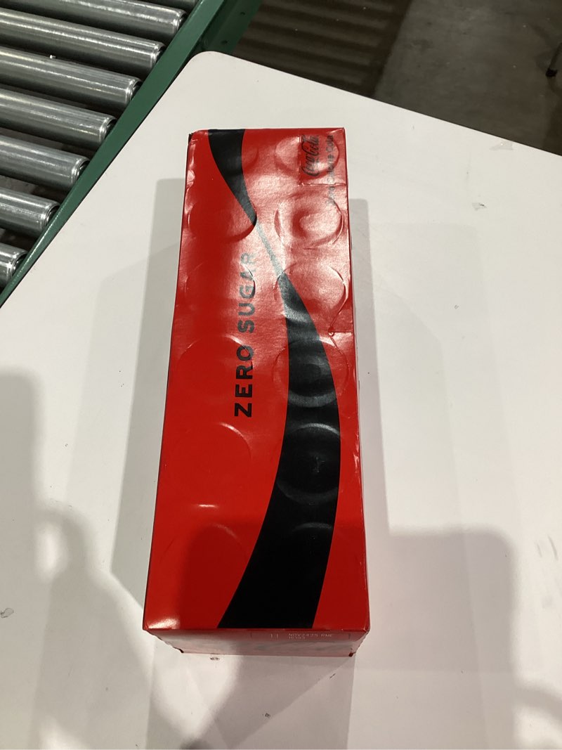 Condition photo showing New/Like New for Coca-Cola Zero Sugar Soda, 12 fl oz Cans, 12 Pack - Classic Cola Soft Drink Fridge Pack Coca-Cola Zero Sugar 12 fl oz (Pack of 12)