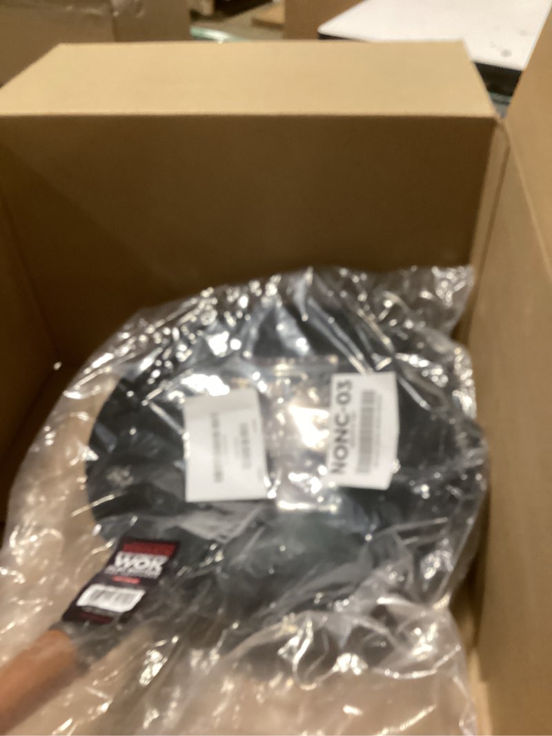 Condition photo showing New/Like New for YOSUKATA 13.5" Carbon Steel Wok Pan – Pre-Seasoned Flat Bottom Pow Wok for Stir Fry, BBQ, Grill & Camping – Traditional Japanese Chinese Cookware – Compatible with Induction, Electric, Gas, Open Fire