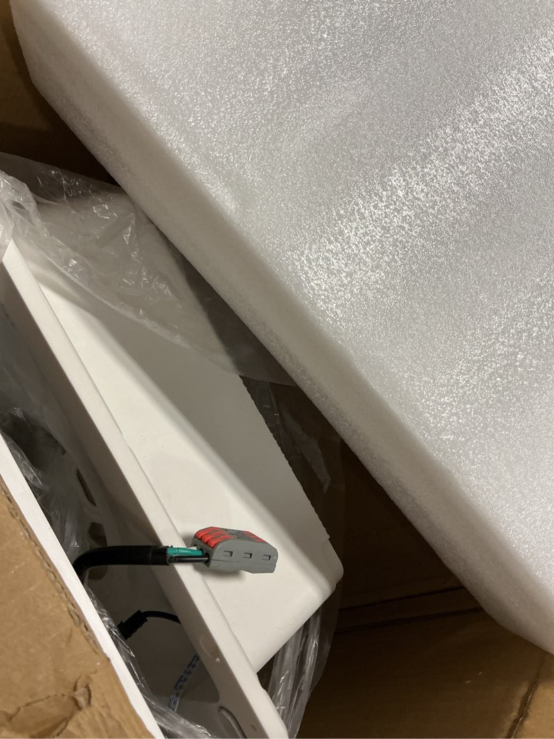 Condition photo showing As Is for bseed bathroom exhaust fan with bluetooth speaker & heater, 1800w dual-heat, 230 cfm, 3cct+5-color rgb light, negative ion, wall control
