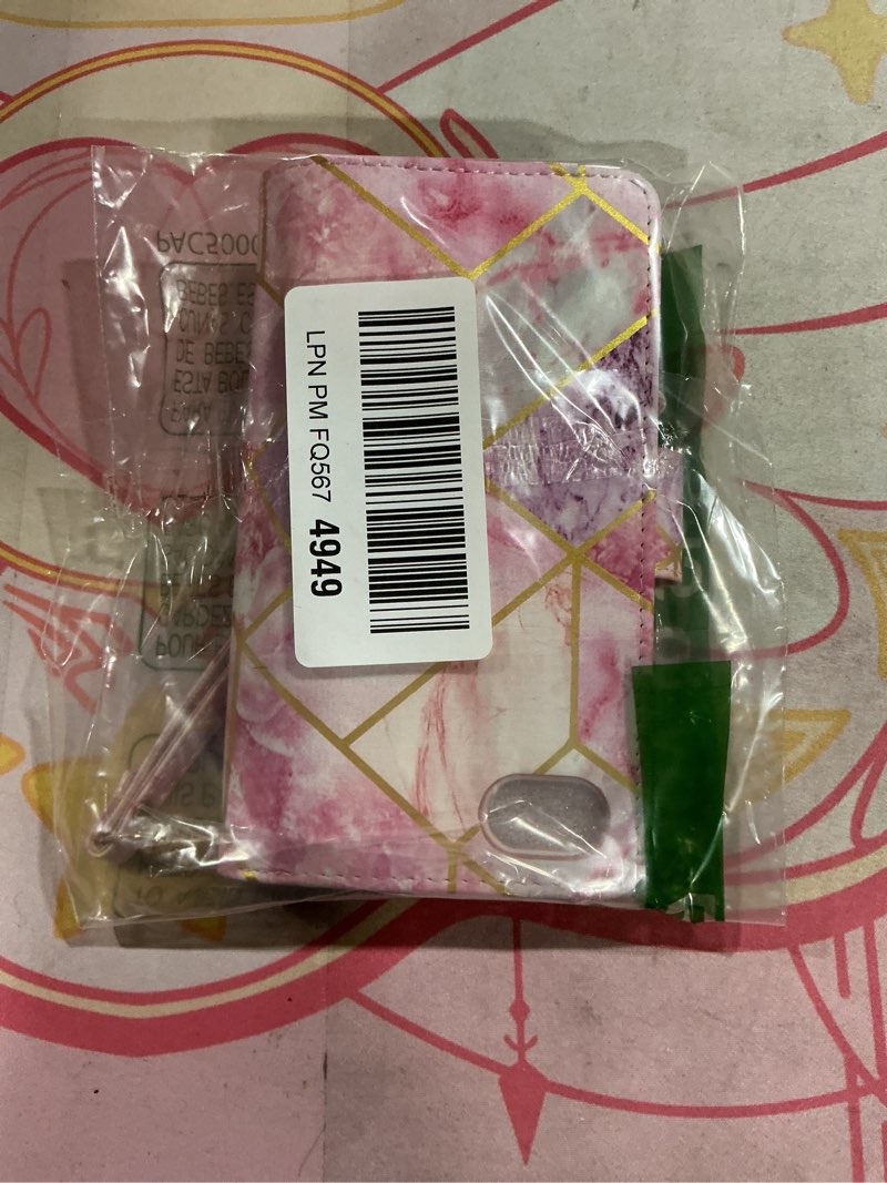 Condition photo showing Good Condition for UEEBAI Wallet Case for iPhone SE 2022 5G/iPhone 7/iPhone 8/iPhone SE 2020, PU Leather Magnetic Closure Handbag Zipper Pocket Case Kickstand Card Slots Flip Case for iPhone SE3/SE2 - Pink&Purple