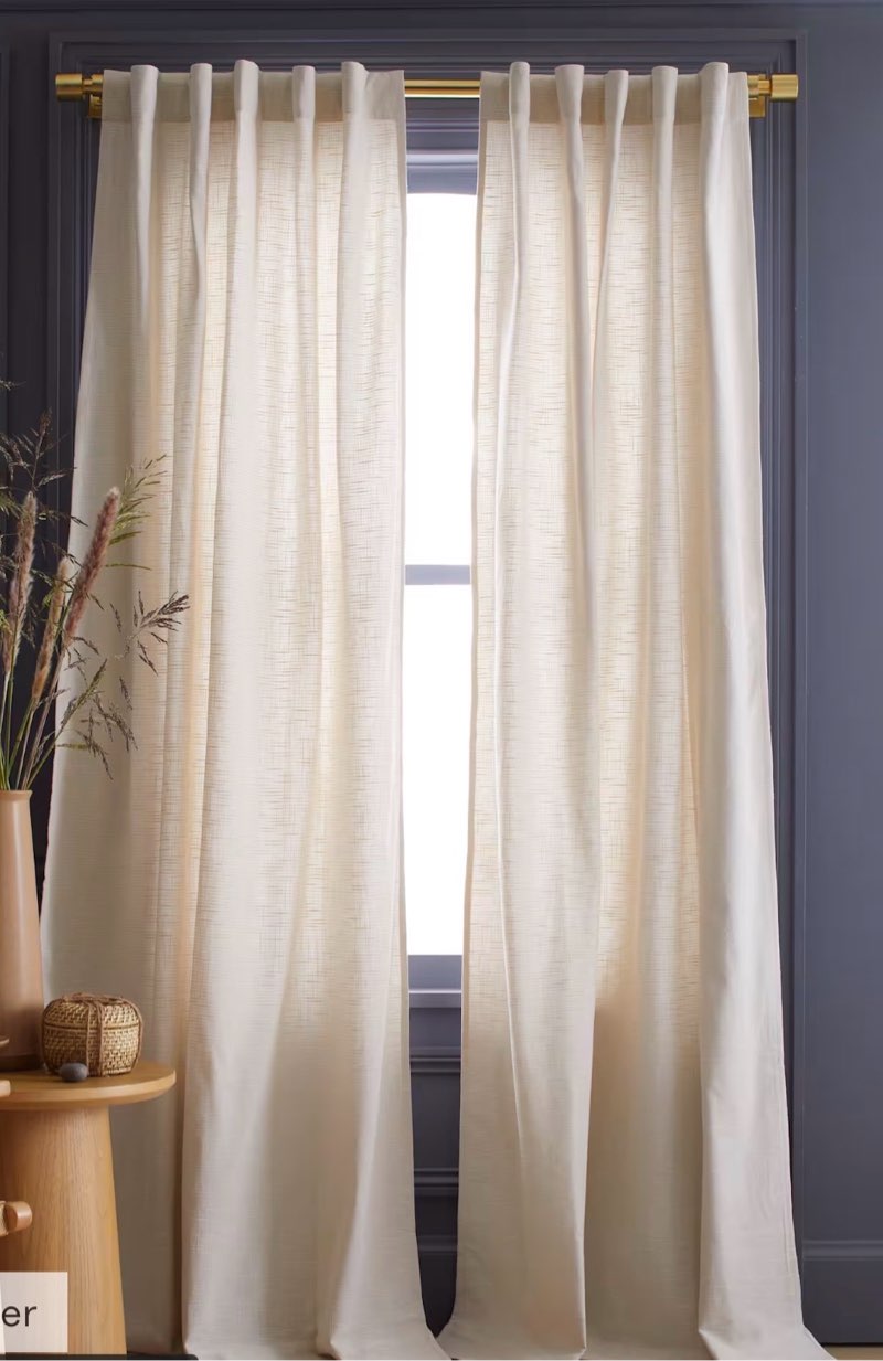 Quince cotton slub curtain 48 in x 84 in natural