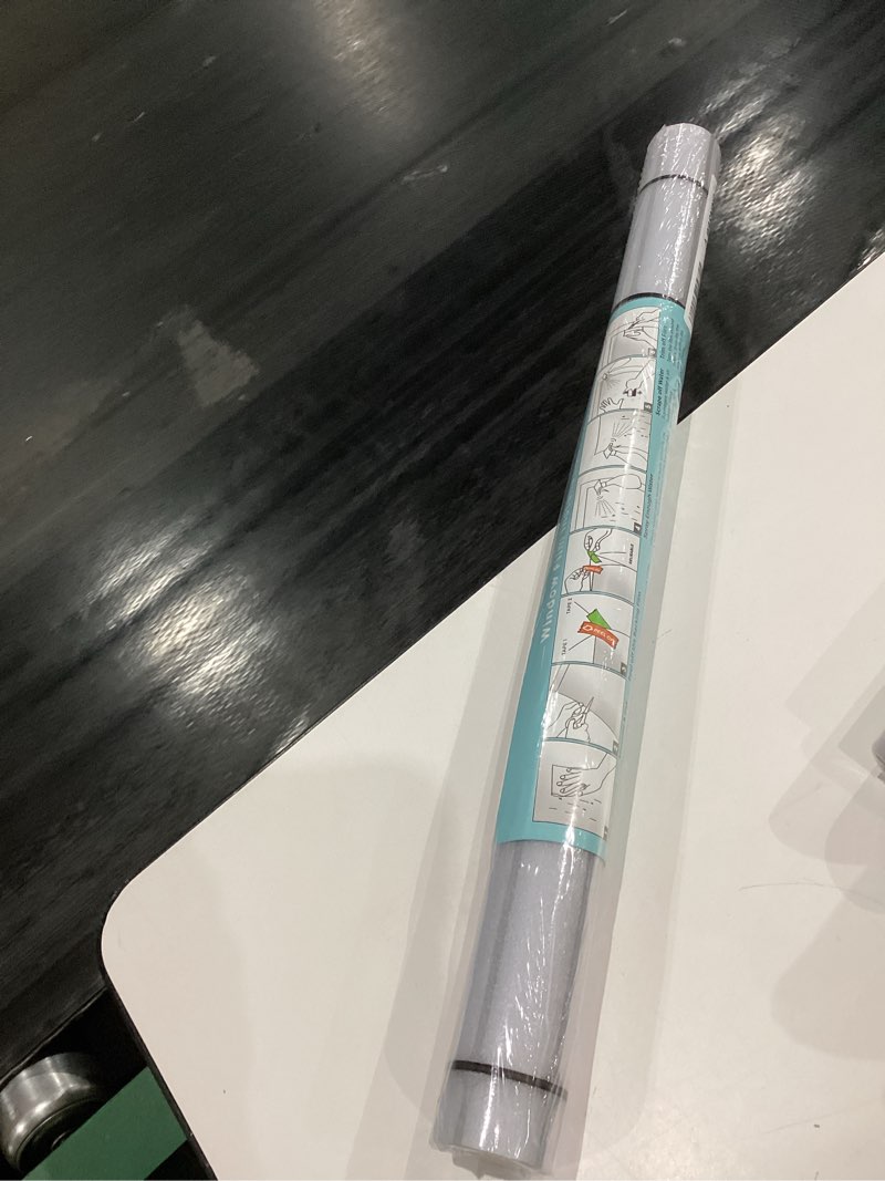 Condition photo showing New/Like New for Windimiley Window Privacy Film Frosted Glass Static Cling Black Lattice Bathroom Decorative Sticker Heat Control Uv Sun Blocking Opaque Vinyl Non-Adhesive Removable Door Covering, 17.5 x 78.7In, Pure 17.5 Inch x 6.5 Feet Pure