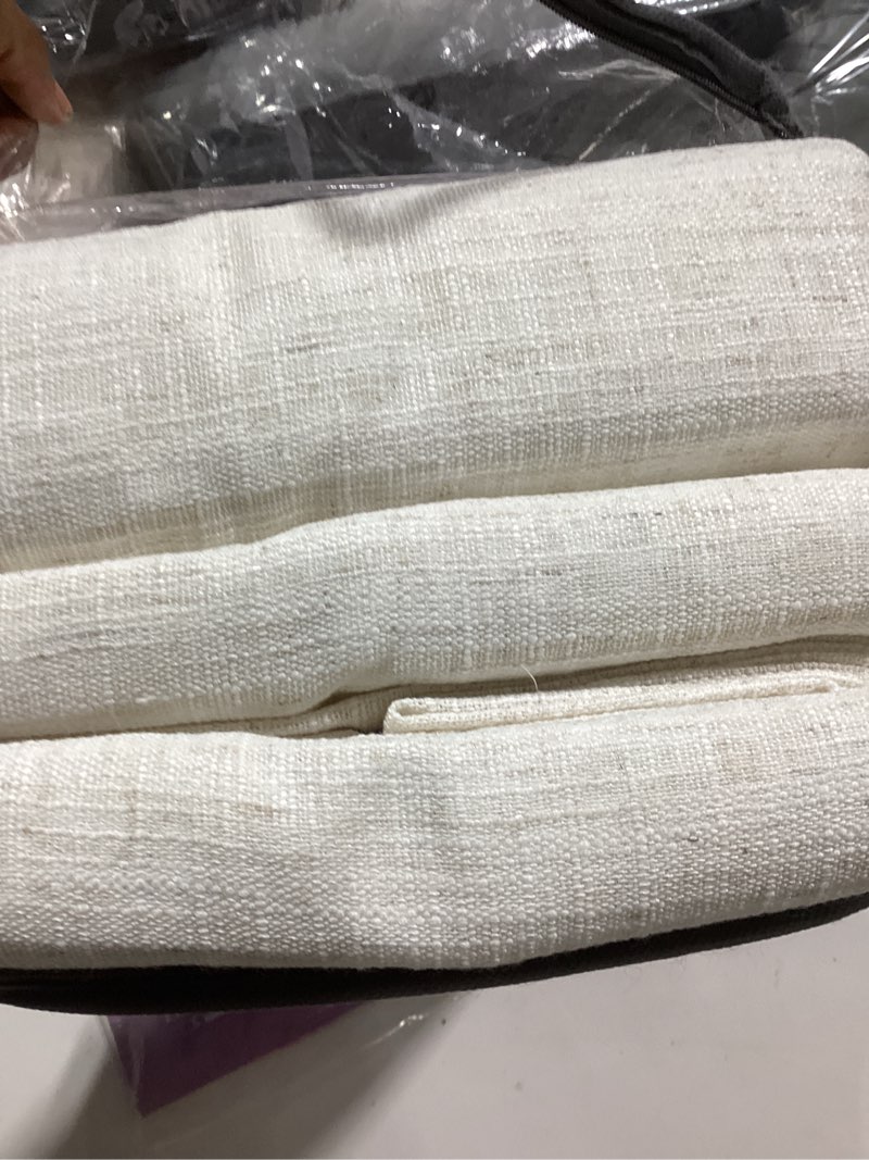 Condition photo showing Good Condition for inovaday pinch pleated curtains, 100% light blocking linen pinch pleat blackout curtains for bedroom, thermal insulated blackout drapes 2 panels set for living room - natural on linen, w40 x l108 natural on linen 40"w x 108"l (pack of 2)