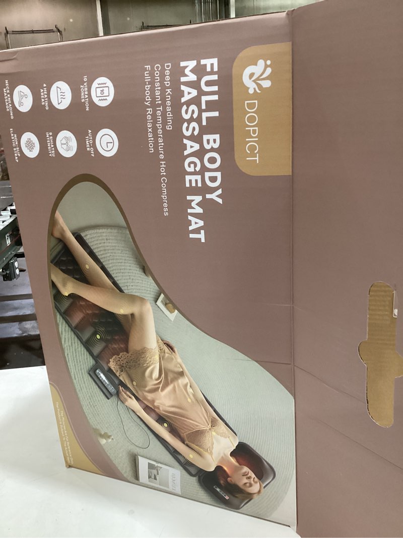 Condition photo showing As Is for Massage Mat, Detachable Neck Massager, Full Body Vibration Heating, Massage Pad with 10 Vibrating Motors and 9 Speed Settings for Home Office Use, Gift for Men Women Parents Christmas,Black