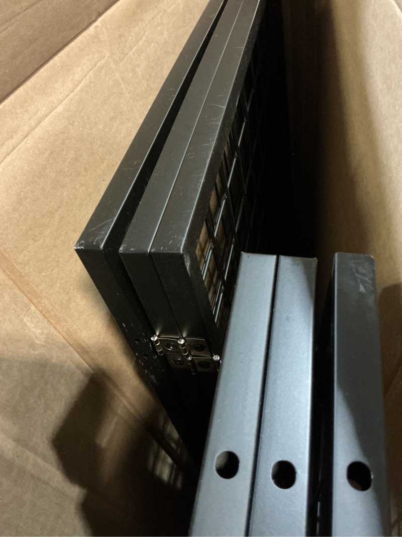 Condition photo showing Good Condition for vantas folding no-assembly metal pet gate 120" wide, 32" extra tall dog gate with door walk through, freestanding accordion puppy gate dog door for indoor & outdoor, with 2pcs support - black ?6-panel with door?20w*32h black