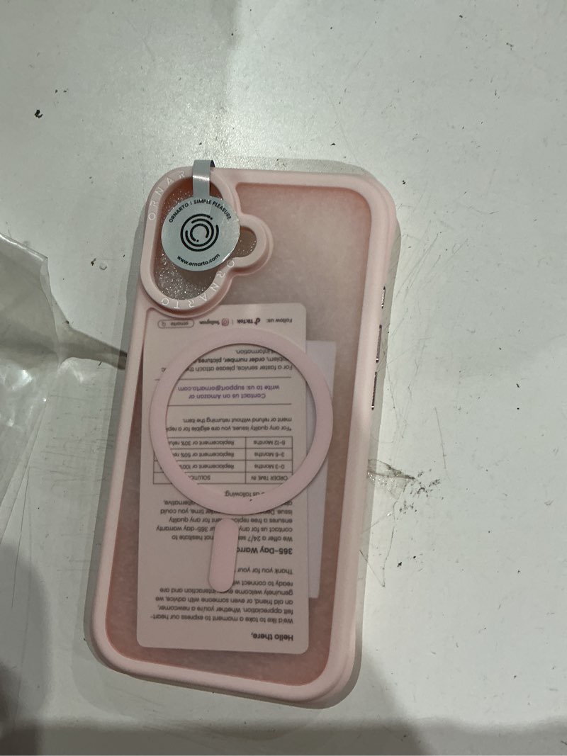 Condition photo showing Good Condition for ornarto for iphone 17 case 6.3", 20ft military-grade drop protection, compatible with magsafe, slim matte clear anti-fingerprint shockproof protective cover, chalk pink a-chalk pink