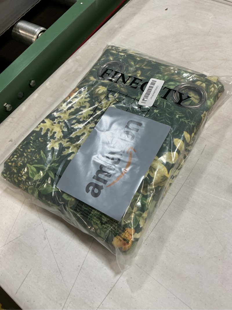 Condition photo showing New/Like New for Green Floral Curtains 84 Inches Long 2 Panels Vintage Cottagecore Botanical Curtains for Living Room, Grommet Privacy Semi-Sheer Linen Drapes Hunter Green Leaf Pattern Country Curtain, 50 x 84 Inch Green - Linen Floral Leaf 50"W x 84"L (Pack of 2)