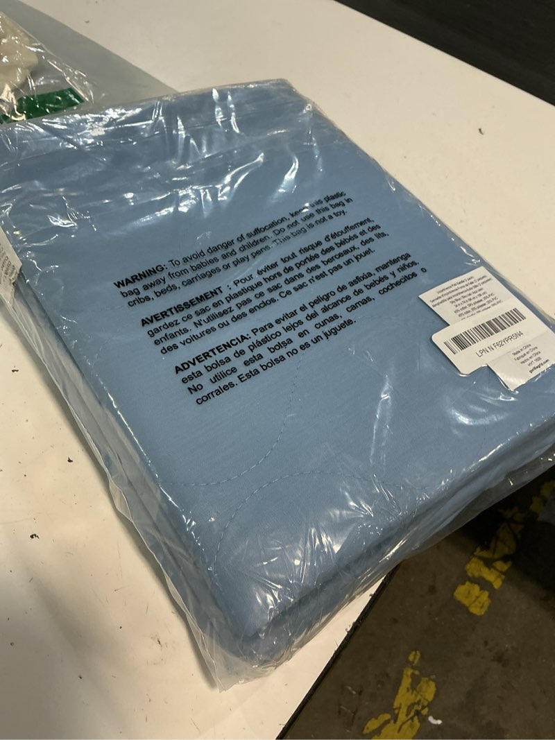 Condition photo showing New/Like New for gorilla grip washable toddler mattress incontinence pads, waterproof bed underpads, absorbent leak proof, 34x36+19in wings, 2 pack slip resistant pad absorbs 8 cups for bedwetting adults kids, blue sky blue 36"x34" (pack of 2)