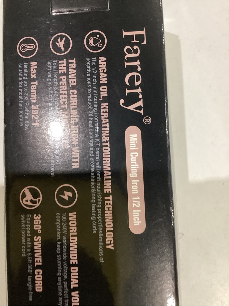 Travel Size Curling Iron Dual Voltage 100-240V, Mini Curling Iron for Short Hair with 1/2 Inch Barre