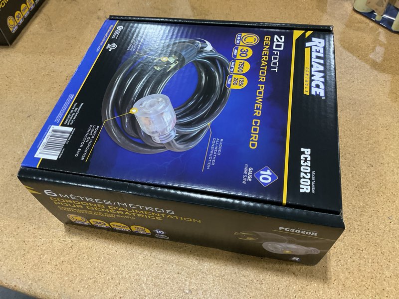 Condition photo showing New/Like New for reliance controls pc3020 pc3020k generator power cord, black