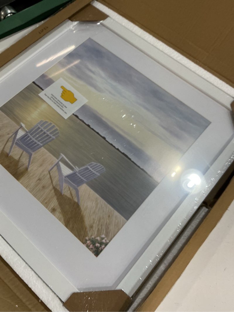 Condition photo showing New/Like New for VNVNK 17x17 Frame White, Perfect for 17x17 Inch Picture without Mat or 13x13 Inch Picture with Mat, Home Wall Decor Picture Frame-1 PCS 17x17 White