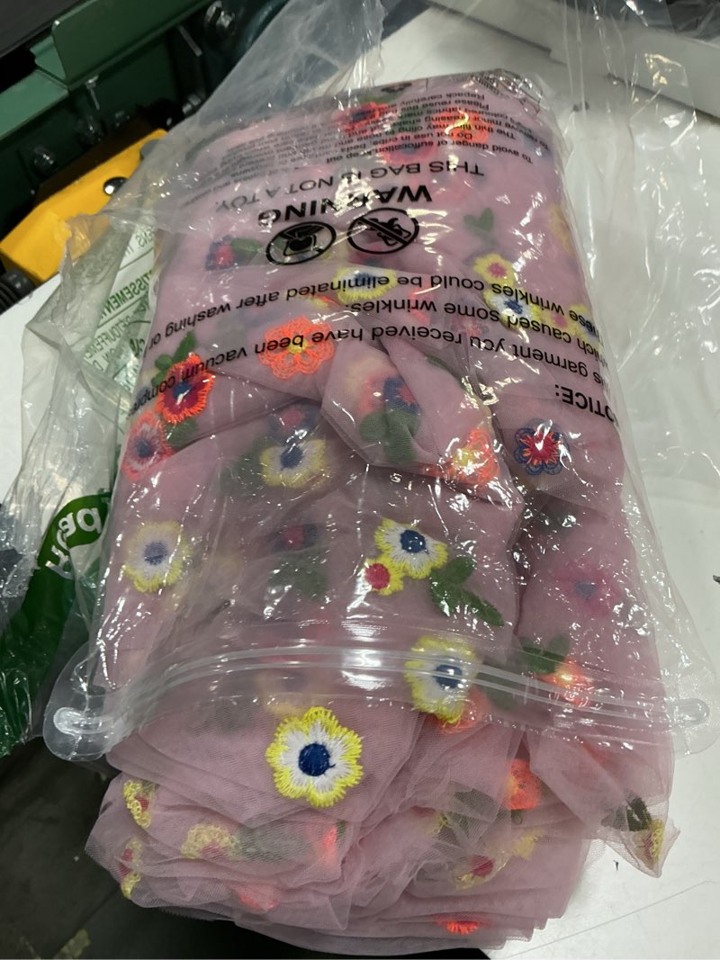 Condition photo showing Good Condition for binbe 6pcs pink daisy spring table runner embroidery gauze 10ft florals seasonal tulle holiday birthday kitchen dining table decor for home party 10ft x 6pack pink