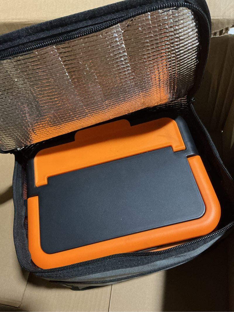 Condition photo showing As Is for Electric Lunch Box For Adults - Rechargeable 75W Self-Heating Food Warmer with 6.3 Cups(1.5L) Stainless Steel Container, Heated Lunch Box For Office, Picnic, Car & Outdoor Use(Orange) Orange 1.5L