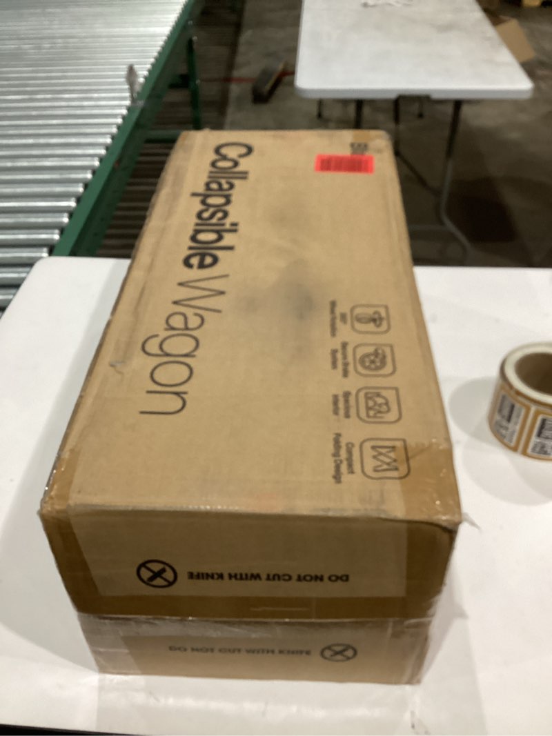 Condition photo showing New/Like New for VIVOSUN Collapsible Folding Wagon, 350 lb Load-Bearing Outdoor Utility Cart with Silent Universal Wheels, Cup Holders &Side Pockets, Adjustable Handle, for Camping, Garden, Sports, Picnic, Shopping Black