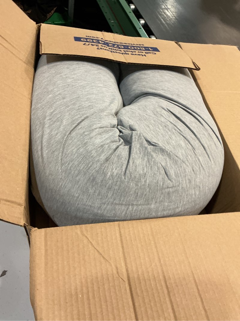 Condition photo showing As Is for momcozy pregnancy pillows for side sleeping, j shaped maternity body pillow for pregnancy, soft pregnancy pillow with jersey cover for head neck belly support, grey