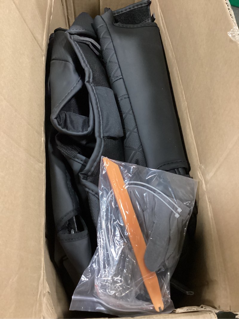 Condition photo showing Good Condition for for Dodge Ram Leather Seat Covers, 2019-2026 Crew Cab 1500 Long Horn Limited RHO Laramie, Custom Truck Seat Cover Full Set, Pickup Protectors Accessories, Black (40/20/40 Split Flat Bench) Black 1500 19-26 (LongHorn-40/20/40 Split Flat Bench)