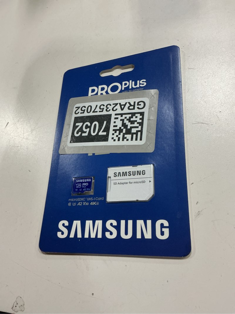 Condition photo showing New/Like New for Samsung PRO Plus microSD Memory Card + Adapter, 128GB microSDXC, Up to 180 MB/s, Full HD & 4K UHD, UHS I, C10, U3, V30, A2, for Android Smartphones, Tablets, GoPRO, and DJI Drone (MB MD128SA/AM) PRO Plus - up to 180 MB/s 128GB
