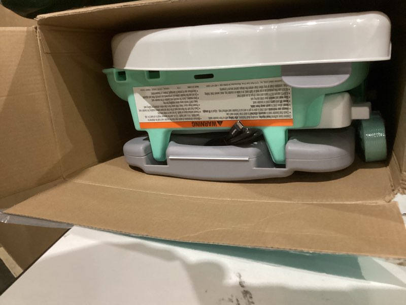 Condition photo showing New/Like New for Ingenuity by Summer Unisex Deluxe Comfort Folding Booster Seat with Feeding Tray, Chair Straps Secure Booster, and Removable Seat Pad, Grey Teal 6 Month - 3 Year