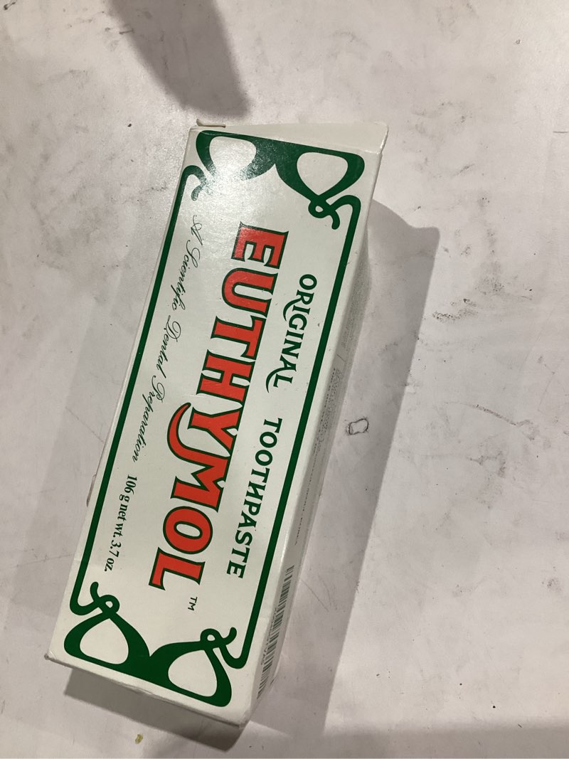 Condition photo showing Good Condition for [Euthymol] Natural Flouride-Free Formula/Strong Mint Flavor for Fresh Breath, 3.7 oz | Classic Pink Toothpaste for Fresh Breath, Plaque & Tartar Remover | Travel Size Aluminum Recyclable Tube 3.7 Fl Oz (Pack of 1) Pack of 1