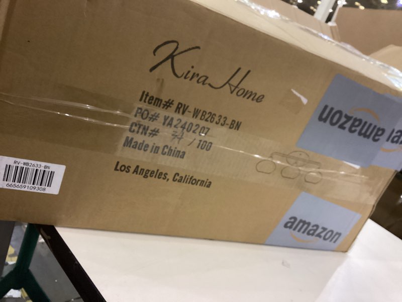 Kira Home Marina 26" Modern 3-Light Vanity/Bathroom Light + Hammered Glass Shades, Brushed Nickel Fi