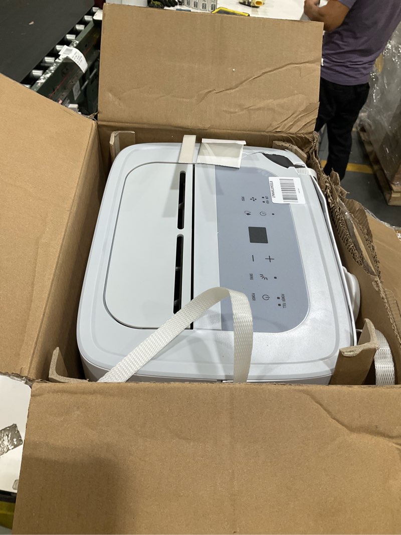 Condition photo showing As Is for waykar 80 pints 2025 energy star dehumidifier for spaces up to 5,000 sq. ft for basement and home, large room with drain hose and 1.14 gallons water tank 80 pints 5000 sq. ft