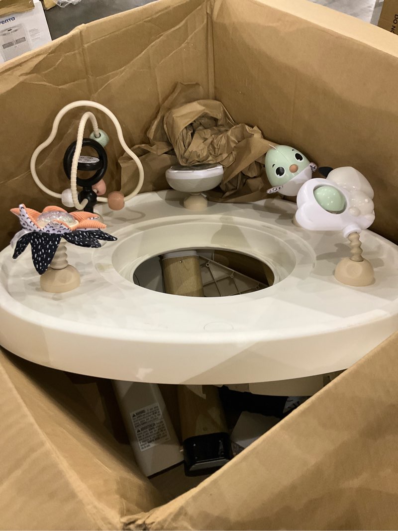 Condition photo showing As Is for Tiny Love 5-in-1 Here I Grow Stationary Activity Center – Black & White Décor Collection, Black & White Black and White