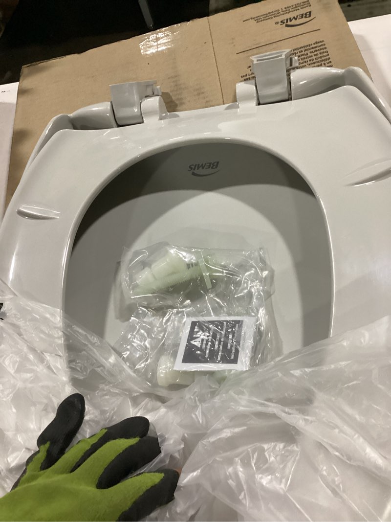 Condition photo showing Good Condition for bemis classic colors slow close toilet seat, easy clean hinges and durable plastic seat, made in usa, elongated, ice grey elongated ice gray