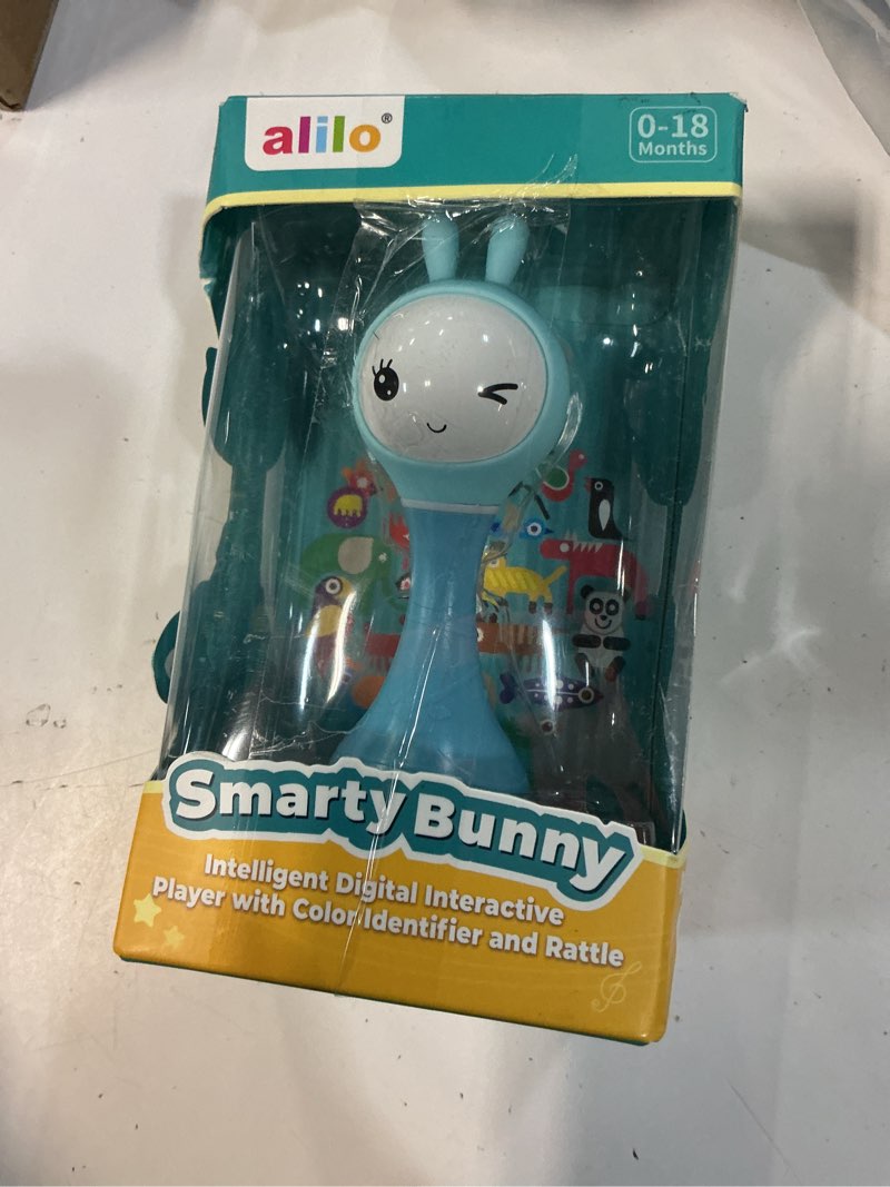 Condition photo showing Good Condition for alilo smarty bunny baby rattle musical light up toys, infants newborns baby toys 0-3-6-12-18-24 months,1 year old boy girl easter gifts, 4 music modes and color recognition function with 9 color card blue