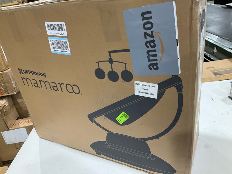 Condition photo showing New/Like New for UPPAbaby Mamaroo Smart Swing – Customizable Soothing Modes with MotionSync Technology – Infant Recline + Bluetooth Enabled – Included Newborn Insert – Camila (Dark Green Mélange)