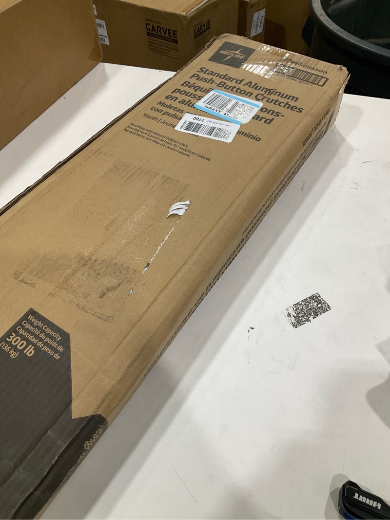 Condition photo showing Good Condition for Medline Youth Aluminum Guardian Crutches for Kids, Adults & Seniors 4’6”–5’2”Tall, Walking Aid for Reliable Balance, Comfortably Holds Up to 300 lbs. Small, 4'6"-5'2"