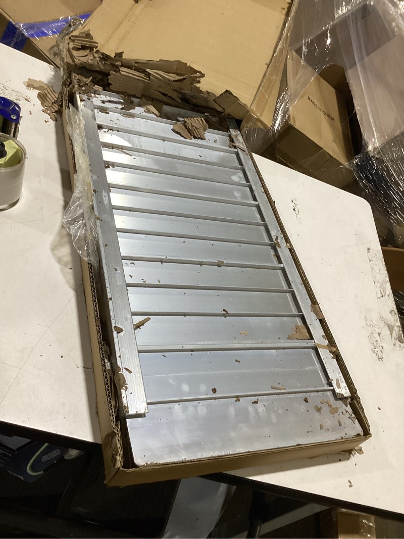 Condition photo showing As Is for portable wheelchair ramp 3ft, non-skid aluminum ramps for wheelchairs for home steps, 800 lbs capacity handicap ramp for doorway, threshold,front porch, entry, stairs 36" lx 29.2" wx2h matte non -slip surface 3ft(applicable height3"-9")