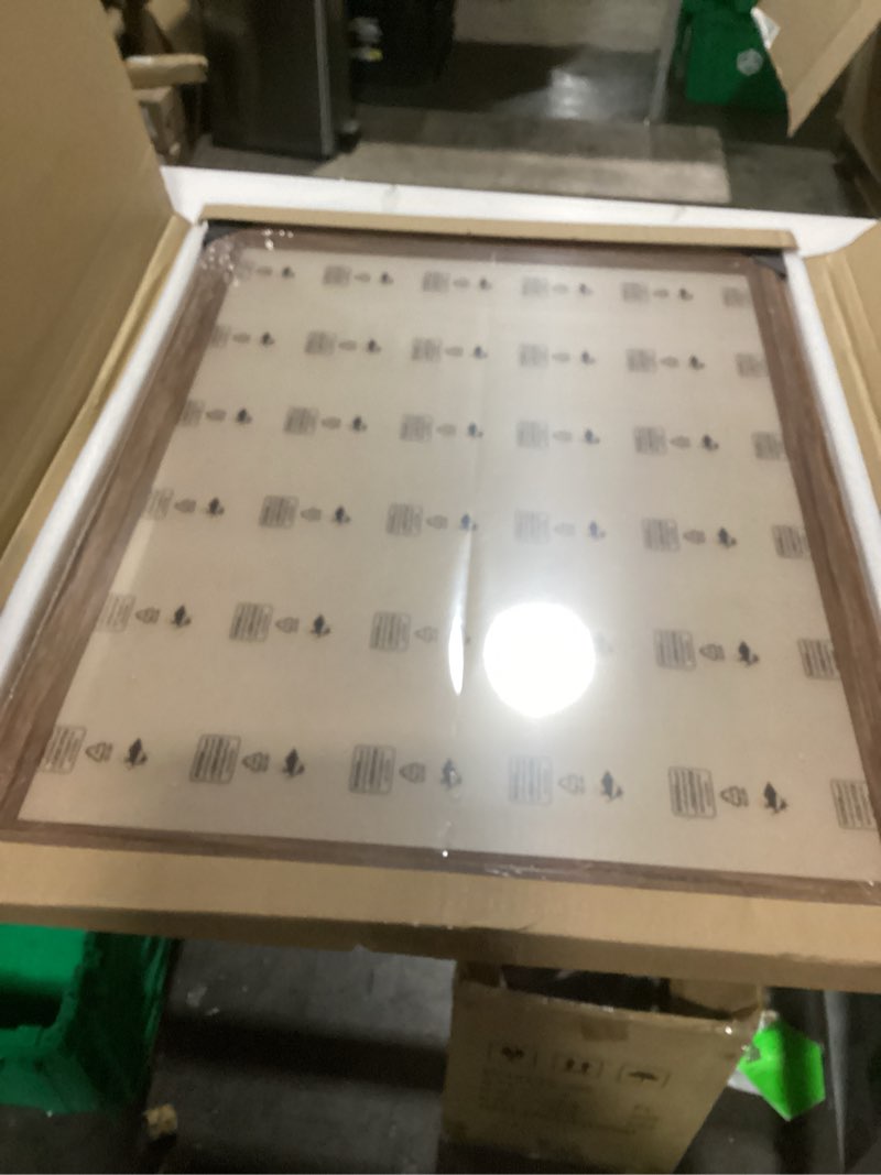 Condition photo showing Good Condition for 18x24 Wood Frame Brown, Rustic Natural Woodgrain 24x18in Poster Picture Frame, Distressed Brown 18 x 24inch Gallery Wall Photo Frame with HD Plexiglass, Horizontal Vertical Wall Mounting Display 1pcs Brown 18x24