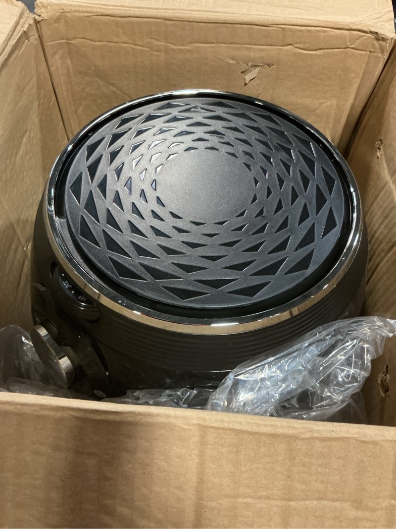 Condition photo showing Good Condition for Air Fryer 5.8QT/5.5L, Uten 1700W AirFryer High-Power Electric Hot Temperature Control & Timer Knob, Non Stick Fry Basket, Dishwasher Safe, Apply to Party, Afternoon Tea, Black Mechanical knobs Black 5.8 qt