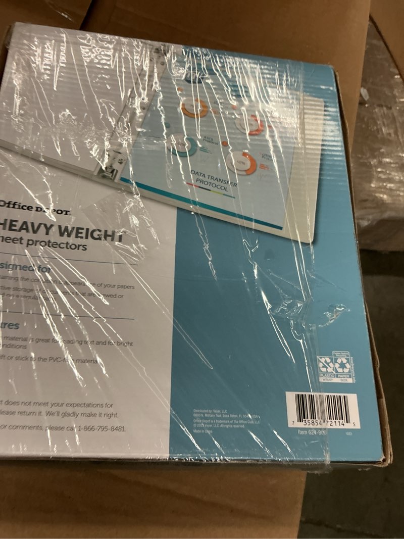 Condition photo showing Good Condition for office depot heavyweight non-glare sheet protectors, 8 1/2in. x 11in., clear, pack of 100, 97124
