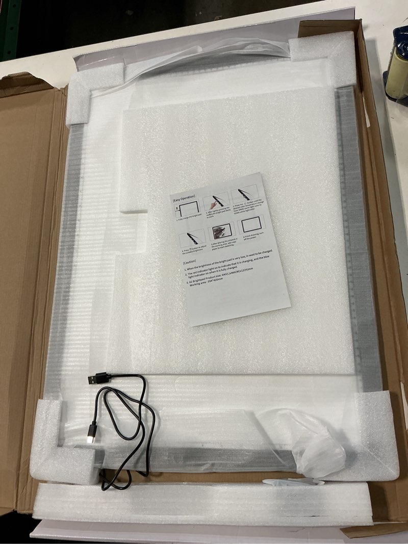 Condition photo showing Good Condition for heanolier rechargeable a2(25.2" x 18.4") light pad for diamond painting,magnetic light board with side buttons,3 color/6 level dimming,wireless light box for tracing,light table for sketching,drawing black a2 without stand