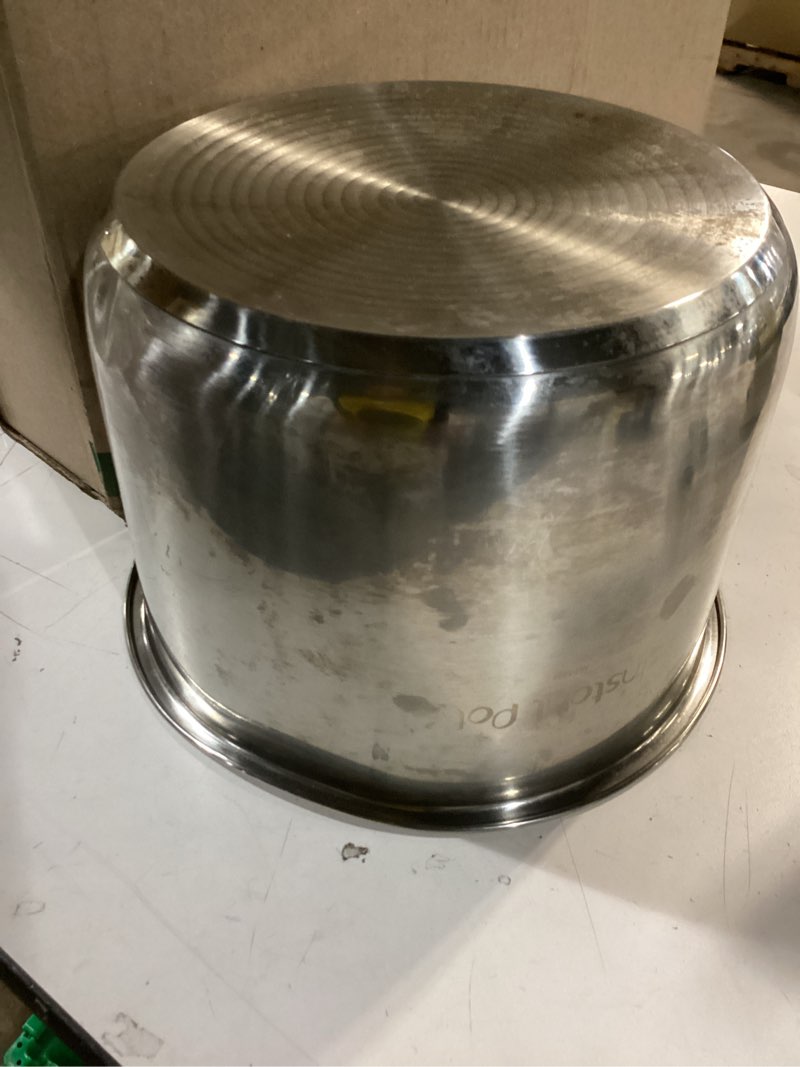 Condition photo showing As Is for Instant Pot Stainless Steel Inner Cooking Pot 8-Qt, Polished Surface, Rice Cooker, Stainless Steel Cooking Pot 8.5 Quarts Inner Pot