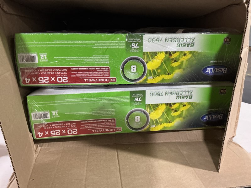 Condition photo showing Good Condition for bestair hw2025-8r ac furnace air filter, 20\" x 25\" x 4\", merv 8, removes allergens & contaminants, fits 100%, for honeywell models, pack of 2 20 inch x 25 inch x 4 inch merv 8