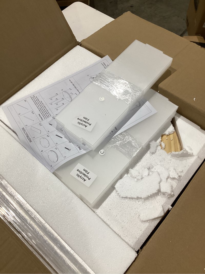 Condition photo showing Good Condition for 360° rotating bookshelf, 4-tier spinning book shelf tower with solid wood & clear acrylic, round revolving bookcase for living room, bedroom and office 4 tier round (acrylic panels)