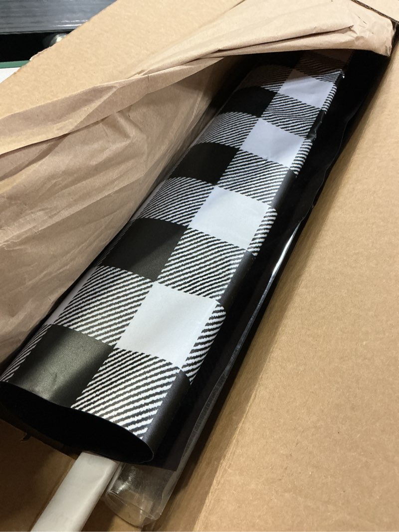 Condition photo showing As Is for Black White Buffalo Plaid Dishwasher Stickers Magnetic Rustic Classic Buffalo Check Kitchen Fridge Magnet Cover Decals Home Decorations Vinyl Sticker Reusable 23W x 26H inches