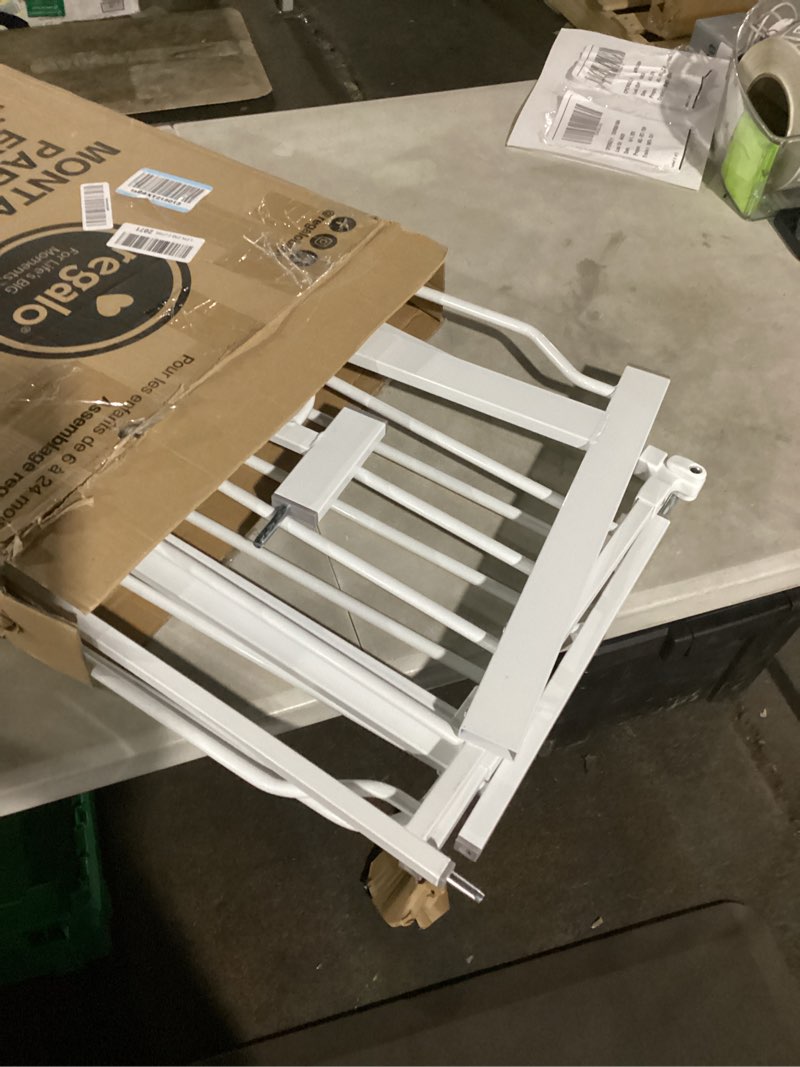 Condition photo showing Good Condition for regalo easy step 49-inch extra wide baby gate, includes 4-inch and 12-inch extension kit, 4 pack of pressure mount kit and 4 pack of wall mount kit white 29-49"w x 30"h