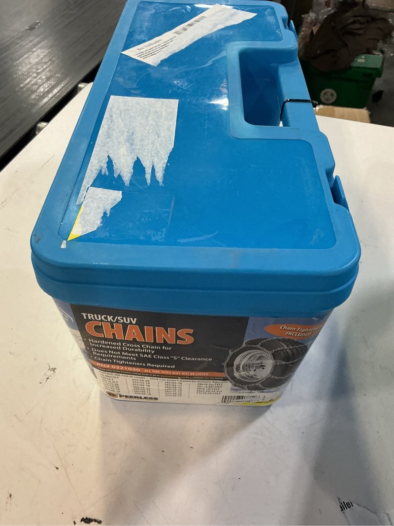 Condition photo showing Good Condition for peerless chain 0321030 truck tire chain with rubber tighteners  1 pair  winter tire traction
