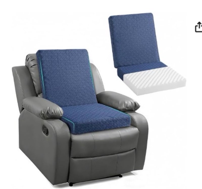 ganondorf extra large egg crate recliner seat cushion for elderly tufted furry booster foam cushion, pressure relief for long sitting orthopedic chair cushion for recliners office chairs, navy