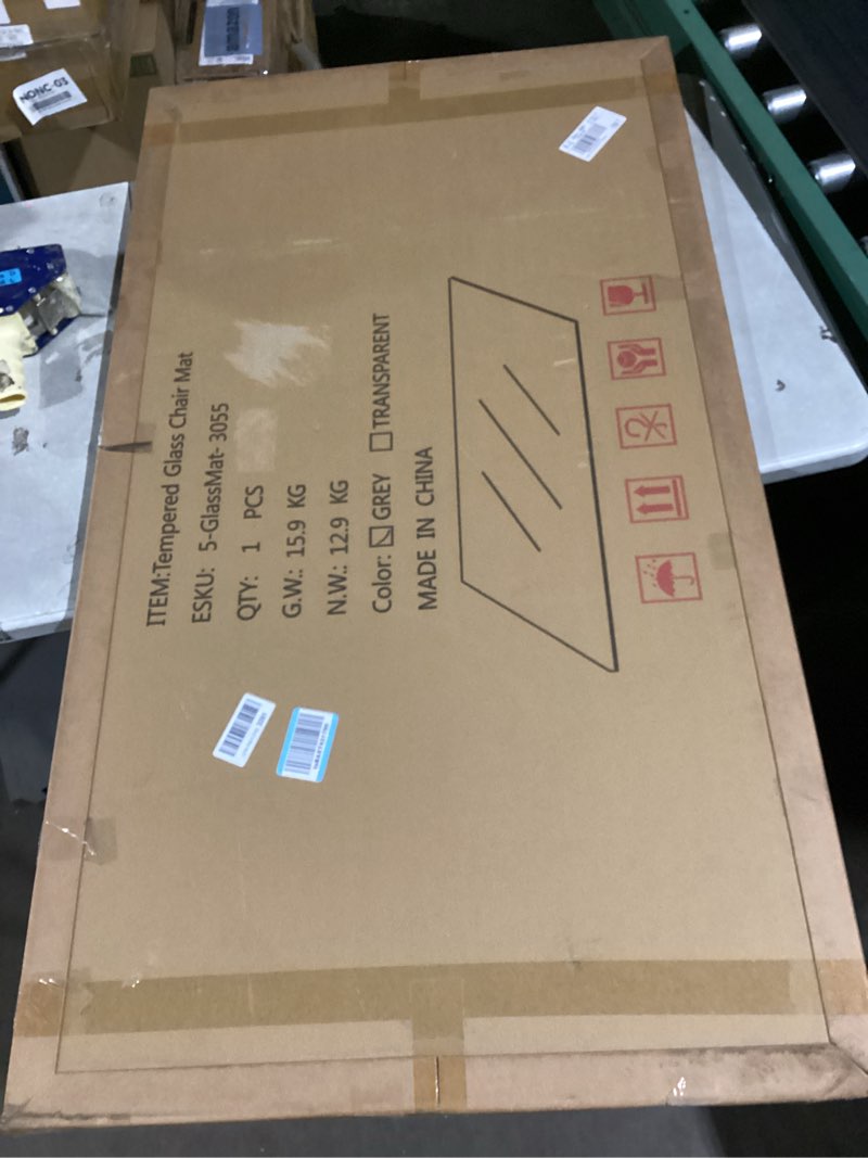 Condition photo showing New/Like New for (Similar to)Tempered Glass Chair Mat 55\"x30\" – Ultra-Clear Office Chair Mat for Hardwood Floors & Low-Pile Carpets – Heavy-Duty 0.2\" Scratch-Resistant Surface with Non-Slip Pads – Supports 1,000 lbs