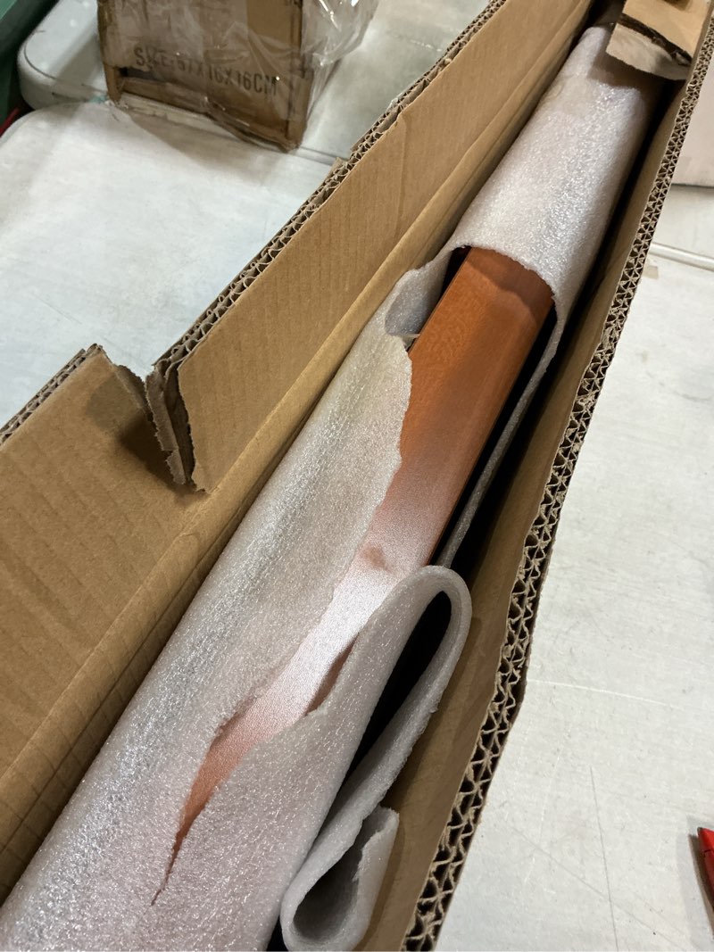 Condition photo showing As Is for 2" Slats Wood Blinds for Indoor Windows: Solid Wooden Blackout Blinds & Shades,Black Out Privacy Horizontal Blinds for Home Bedroom Bathroom Living Room Windows and Doors 31.5" WX48 H Warm Brown Warm Brown 31.5"W*48"H